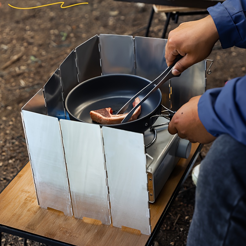 Camping Cooking Cover - Portable aluminum alloy folding windshield with