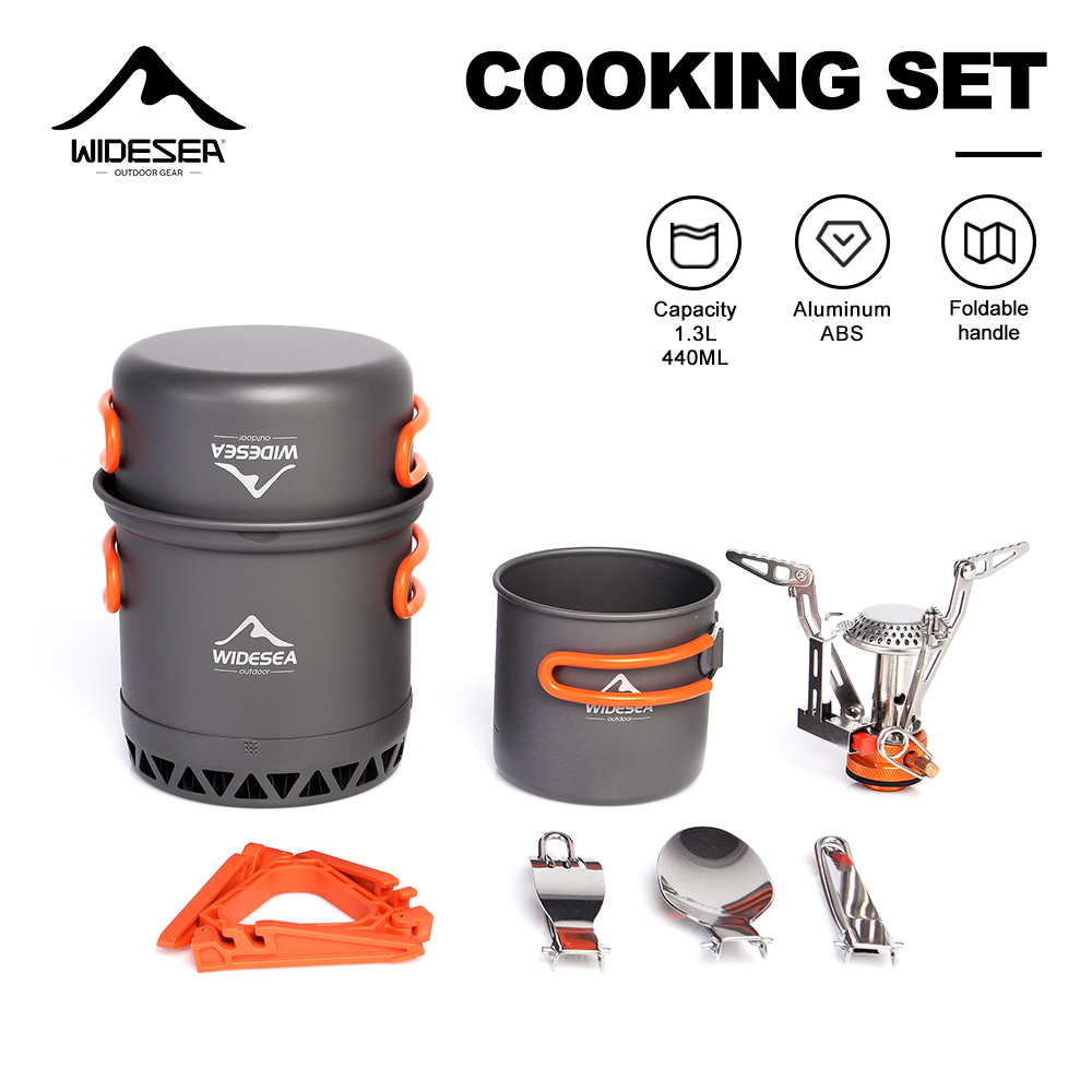 Camping Cooking Set 2 Person - Widesea Portable Camping Cookware Set Aluminum
