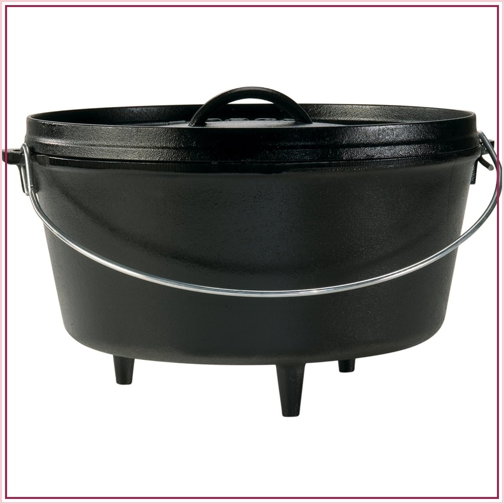 Camp Dutch Oven Cast - 8 Quart Cast Iron Dutch Oven