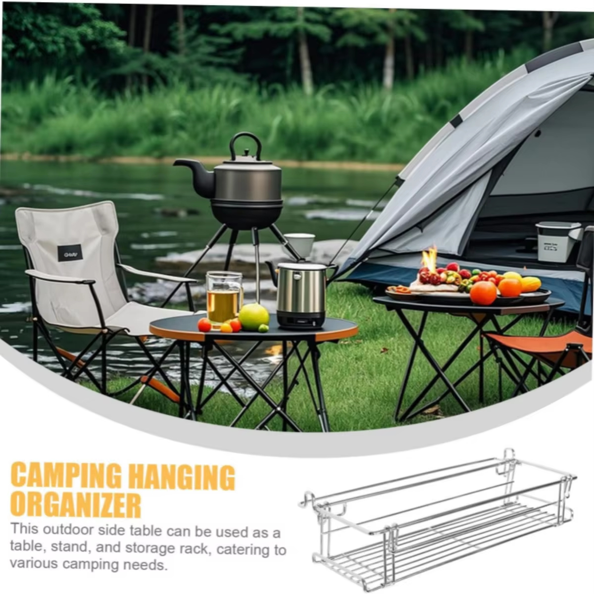 Camping Cooking Table Foldable - Aluminum IGT Table Side Storage Rack