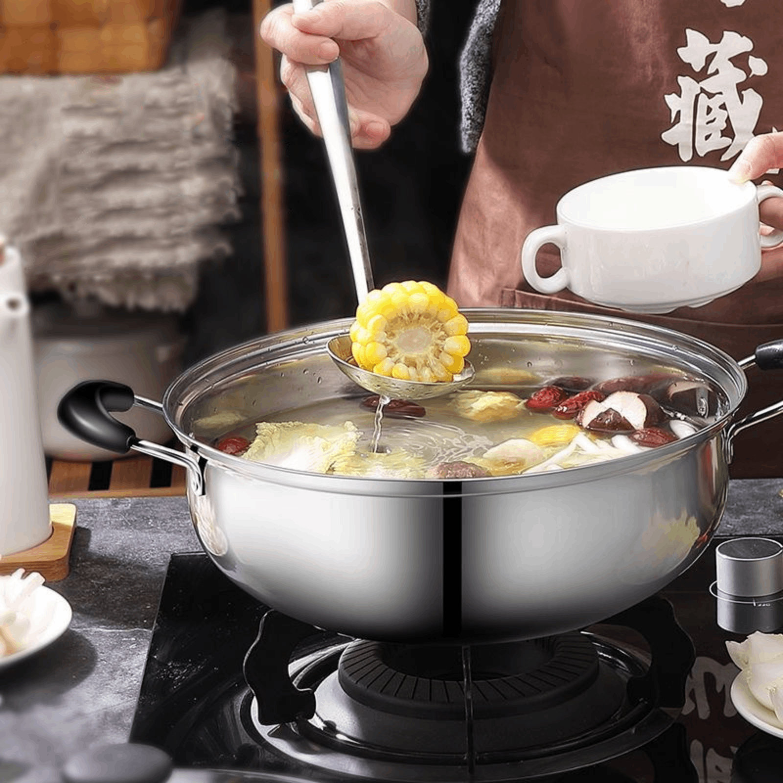 Camping Cooking Pot Stainless Steel - Chinese Shabu Shabu Pot Cooking Pot