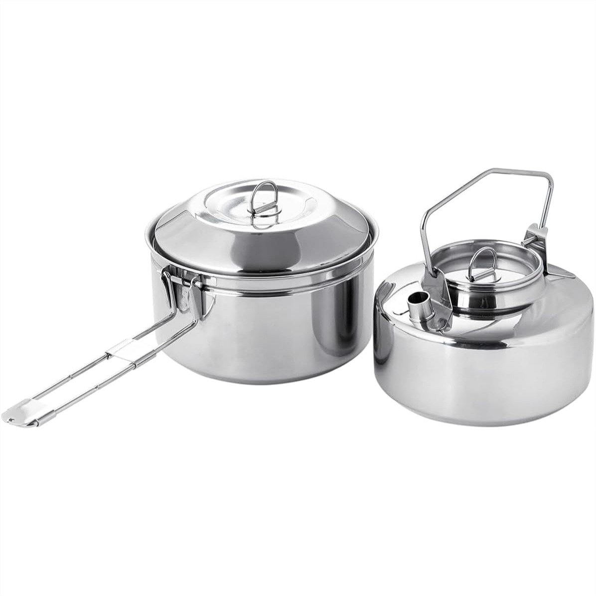 Nesting Camping Cooking Set - 18-8 Stainless Steel Camping Kettle Pot