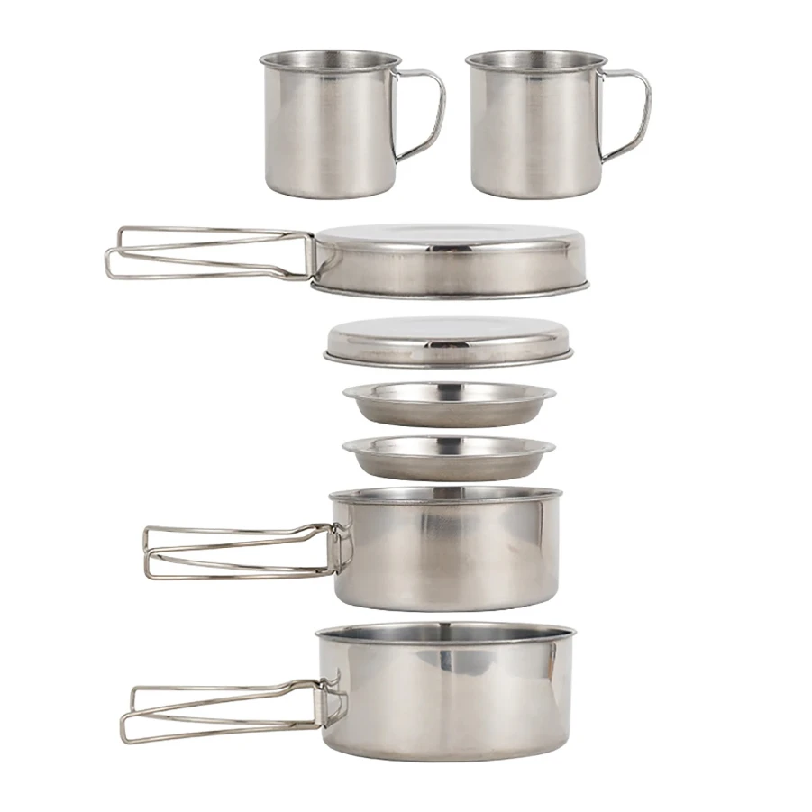 8pcs/Set Camping Cookware Mess - Camping Cooking Pot Stainless Steel recensie en prijs