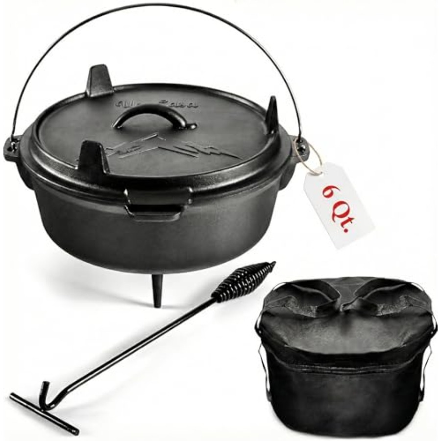 6Qt Cast Iron Camping Dutch Ov - Camp Dutch Oven Cast recensie en prijs