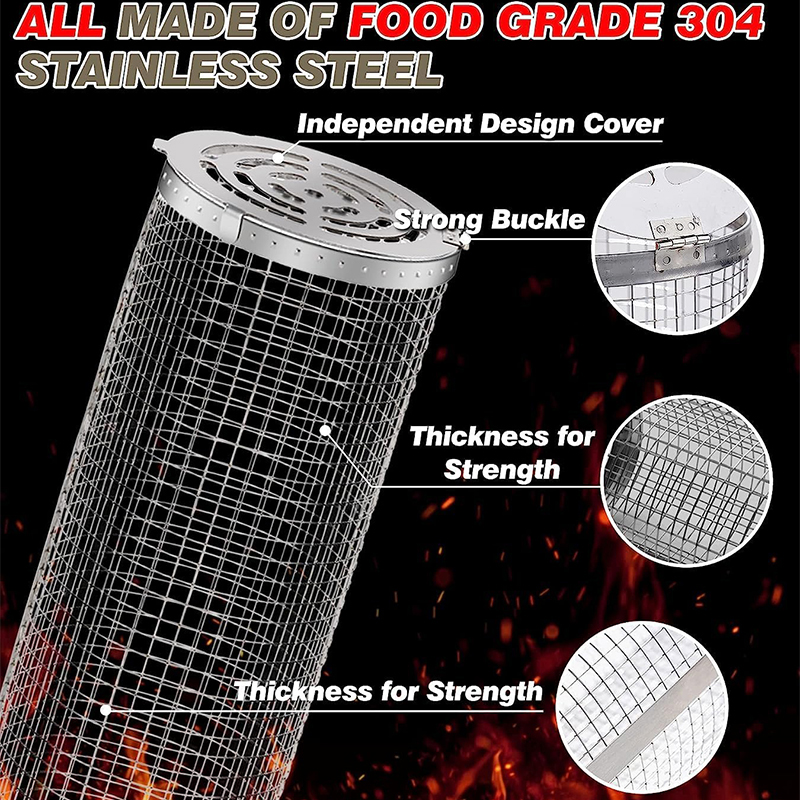 BBQ Basket Stainless Steel Rol - Camping Cooking Basket recensie en prijs