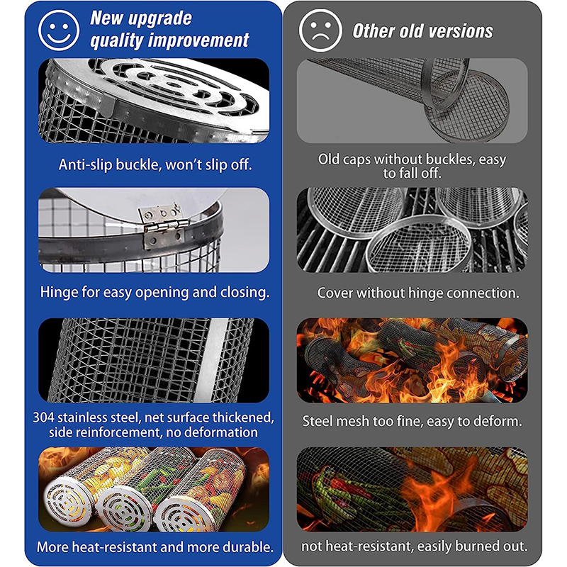BBQ Basket Stainless Steel Rol - Camping Cooking Basket recensie en prijs