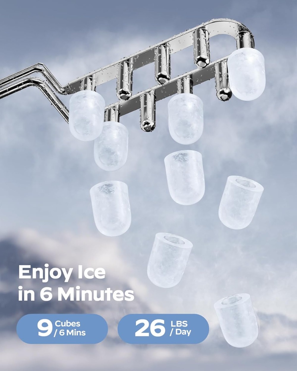 Ice Maker Countertop: 9 Cubes  - Camping Cooking Portable recensie en prijs