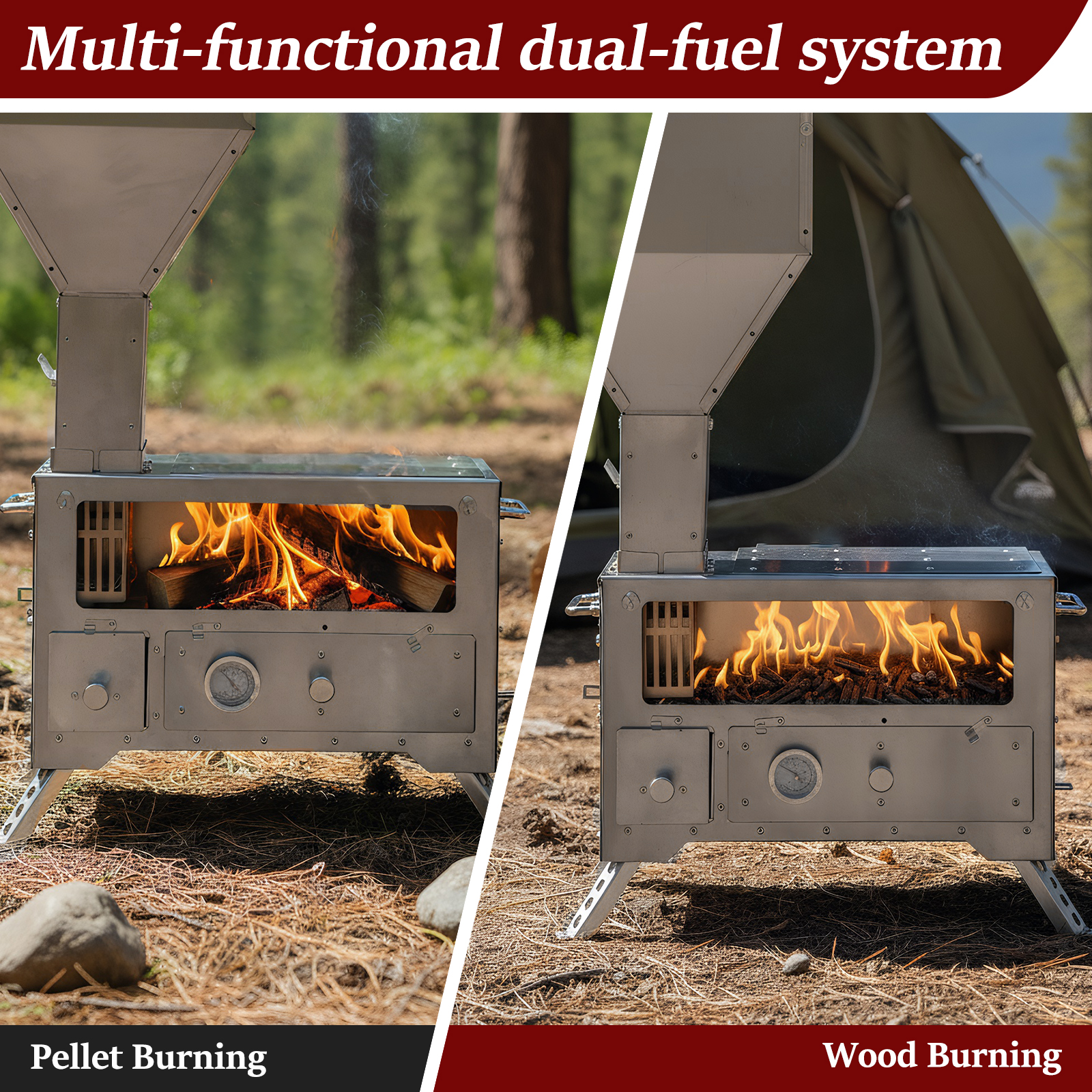 Wood Stove with Chimney Pipe P - Camping Cooking Portable recensie en prijs