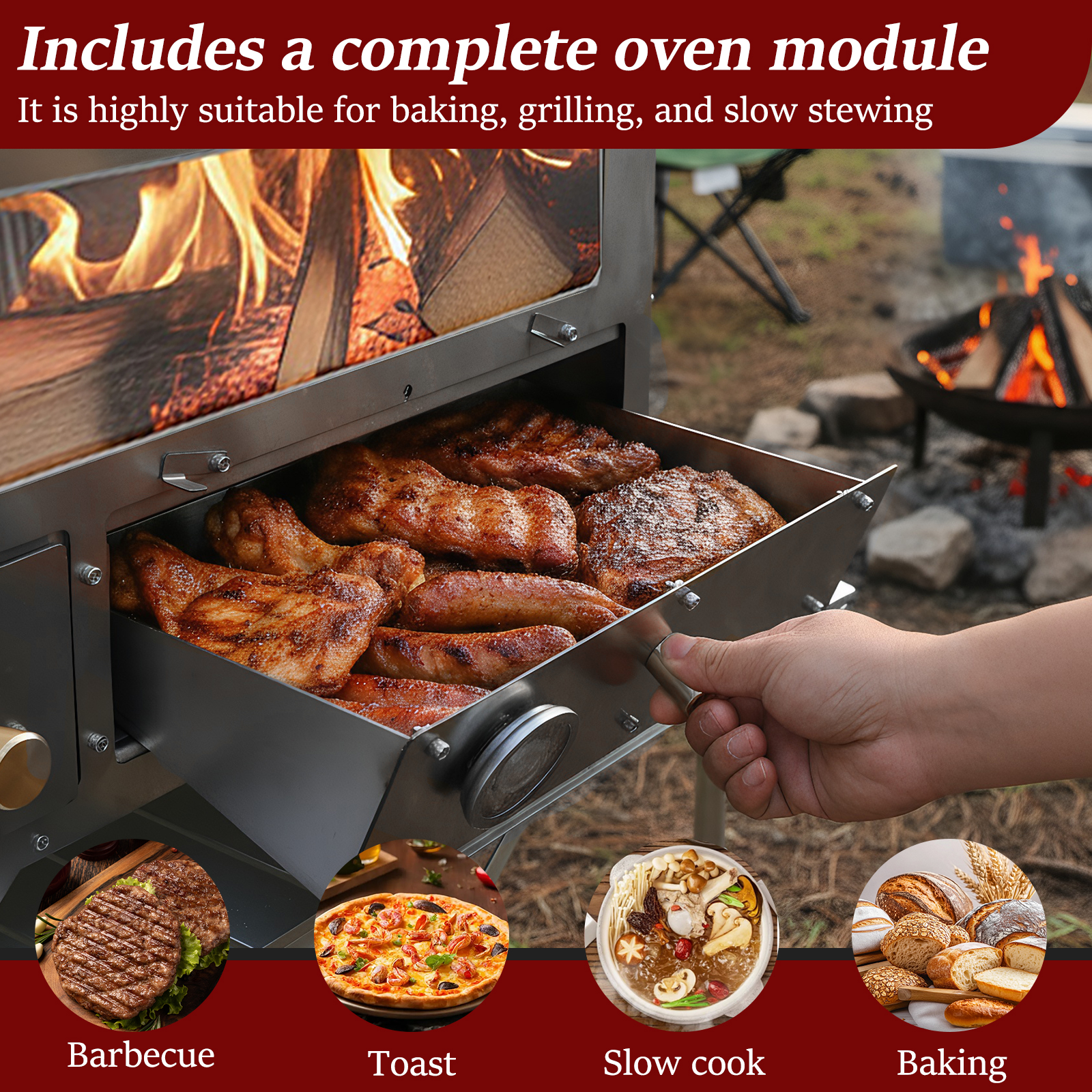 Wood Stove with Chimney Pipe P - Camping Cooking Portable recensie en prijs