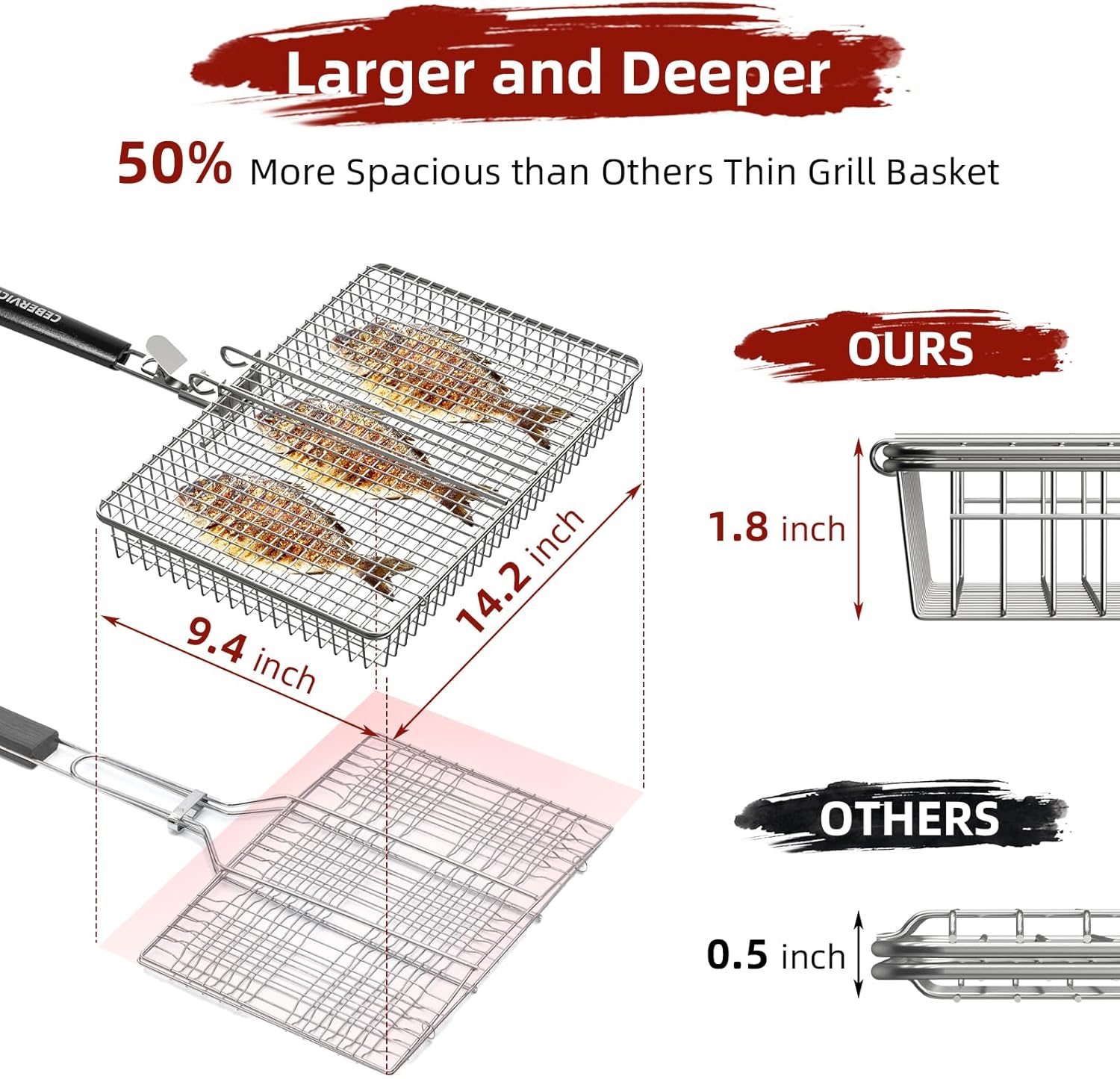 Grill Basket Extra Large, SUS3 - Camp Grill Portable Folding recensie en prijs