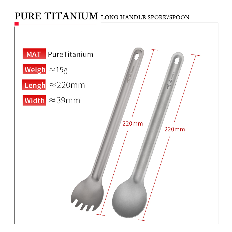 TiTo Titanium Spork Spoon Long - Camping Cooking Basket recensie en prijs