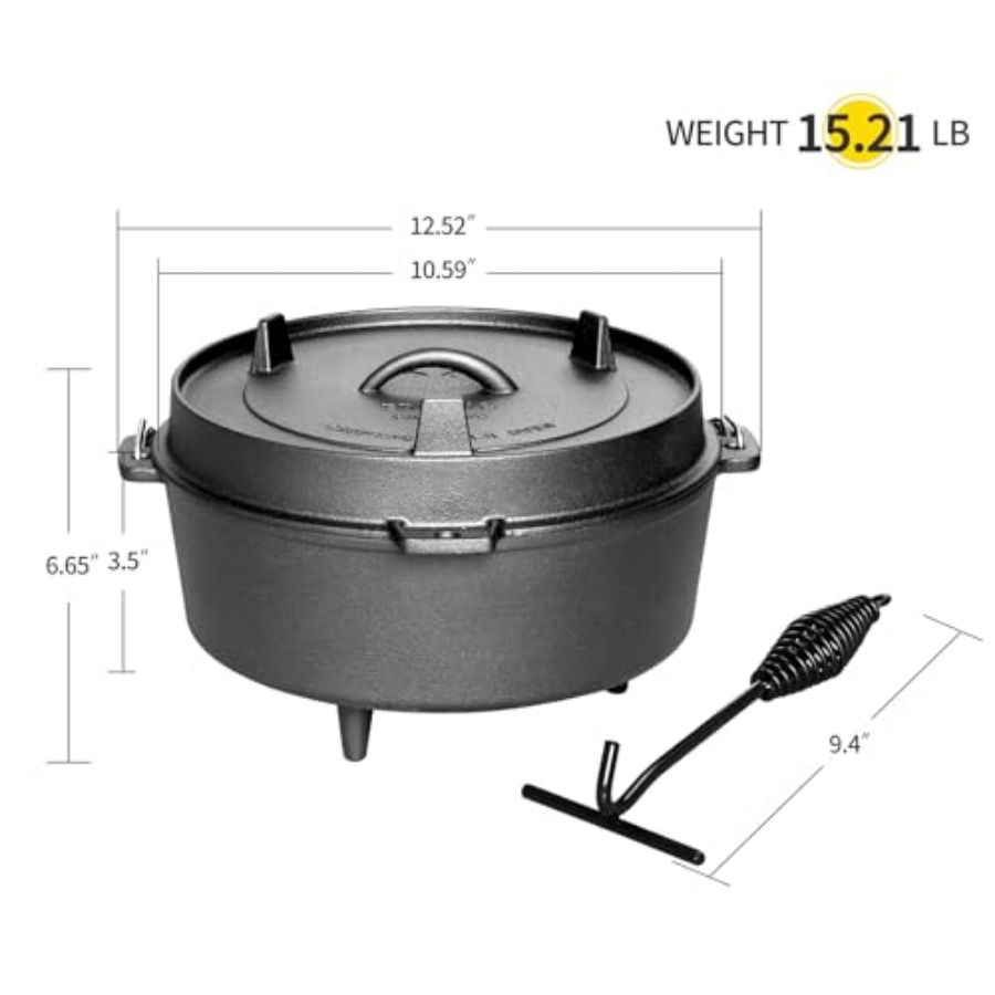 Pre-Seasoned Cast Iron Dutch O - Camp Dutch Oven Cast recensie en prijs