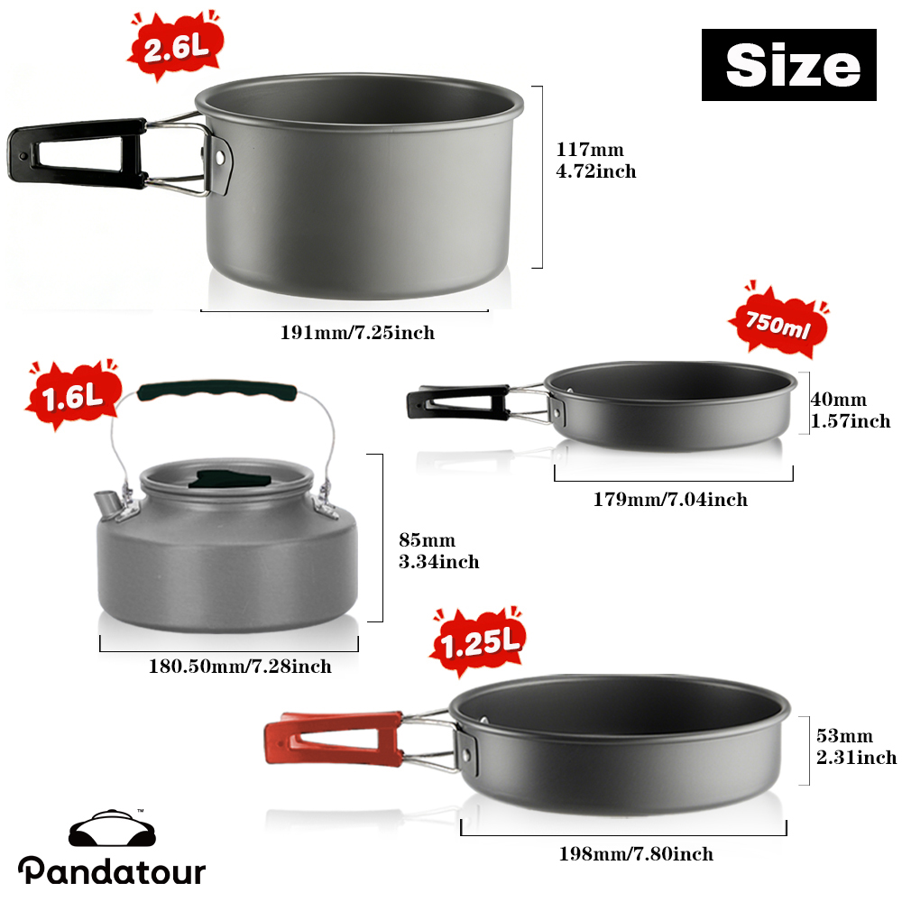 Pandatour Camping Cooking Alum - Camping Cooking Set 2 Person recensie en prijs