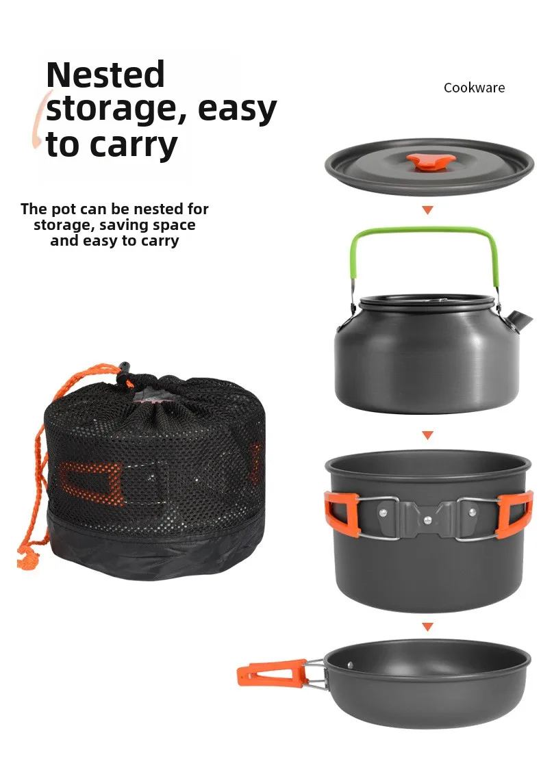DS-308 Outdoor large capacity  - Nesting Camping Cooking Set recensie en prijs