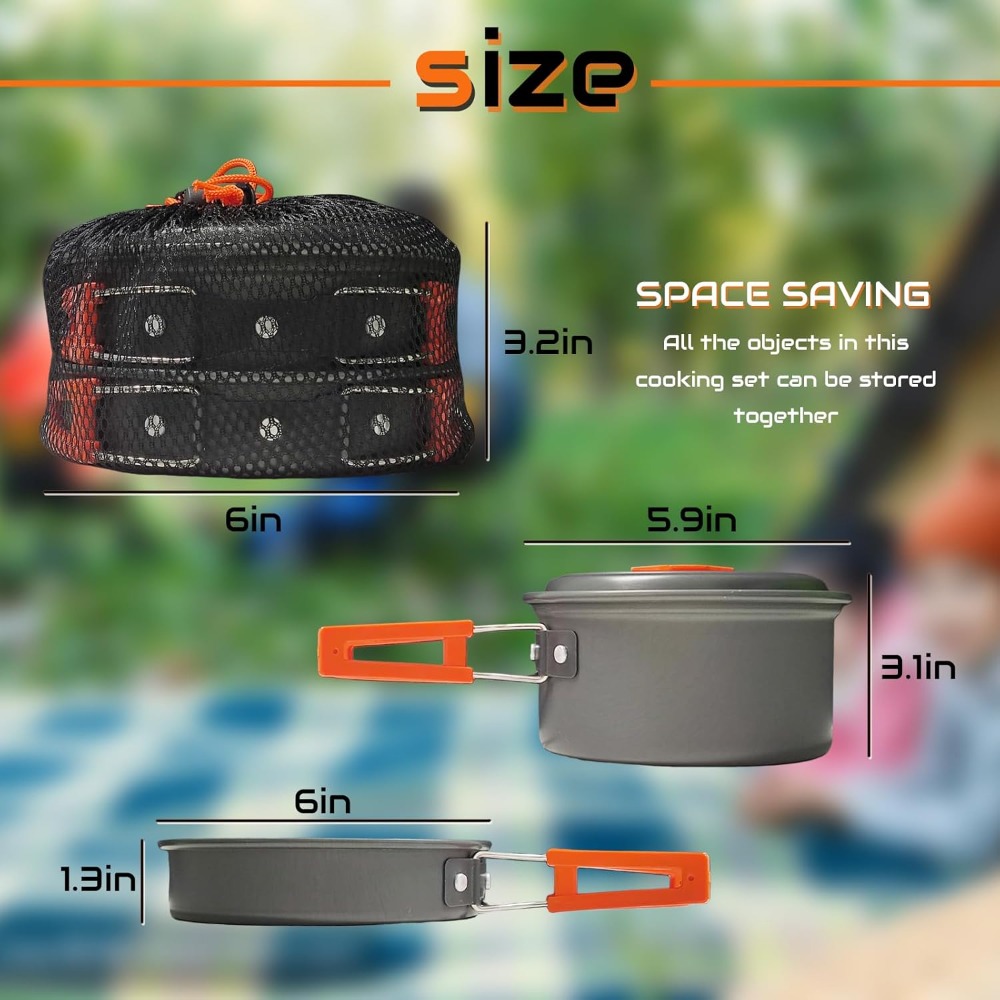 7Pcs Camping Pan Set - Backpac - Camping Cooking Kits recensie en prijs