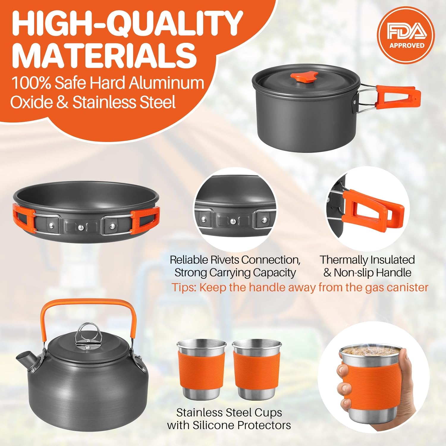 Non-Stick Camping Cookware Set - Camping Cooking Kits recensie en prijs