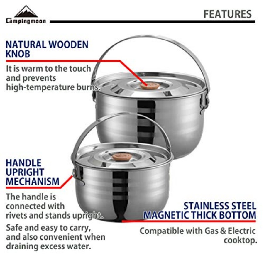 CAMPINGMOON Camping Cookware S - Nesting Camping Cooking Set recensie en prijs