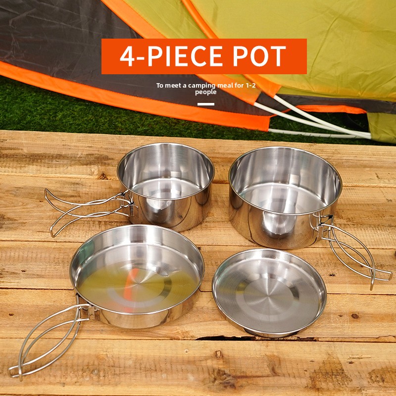 CLS 4pcs/set Stainless Steel C - Nesting Camping Cooking Set recensie en prijs
