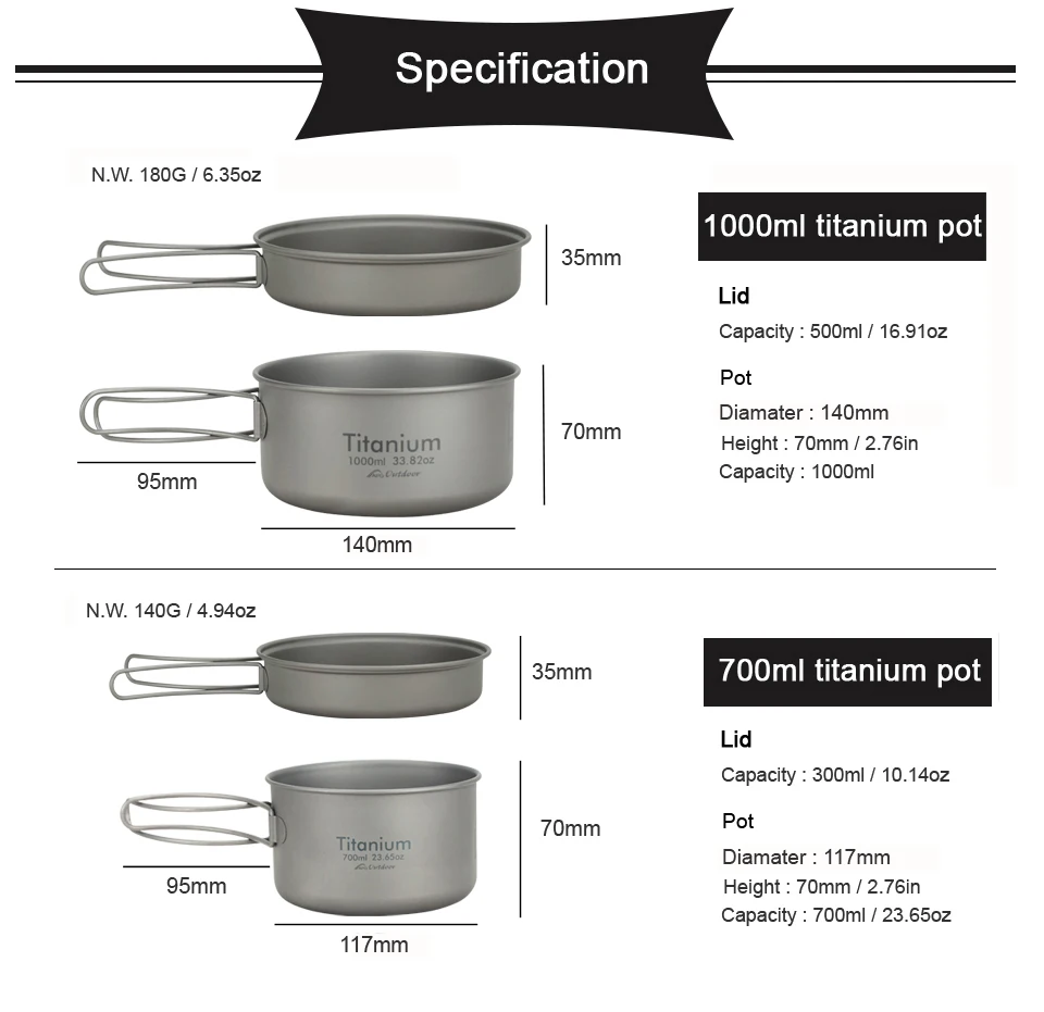 APG Ultralight Titanium Pan Ou - Mess Kit Titanium recensie en prijs