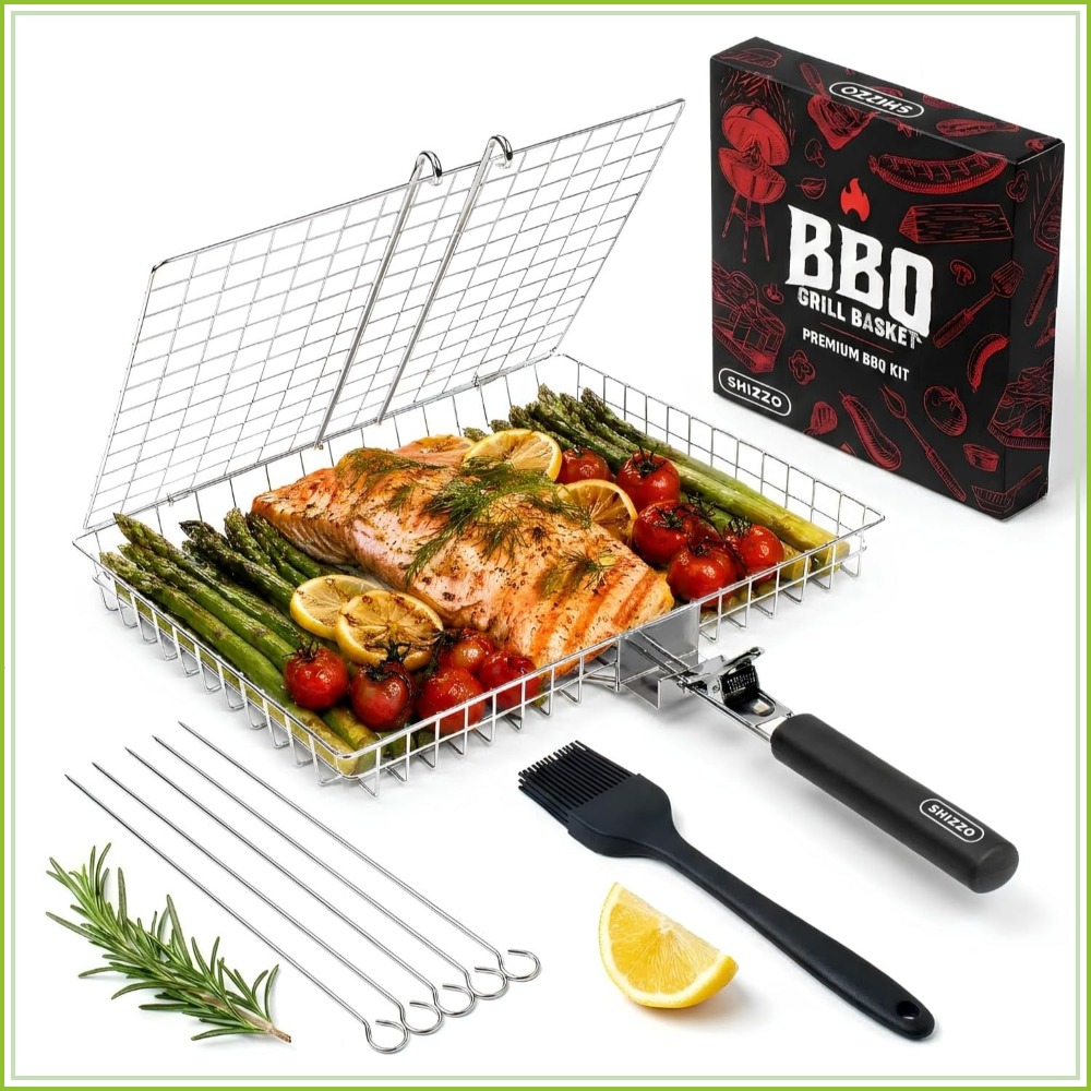 BBQ Grill Basket Set, Stainles - Camp Grill Portable Folding recensie en prijs
