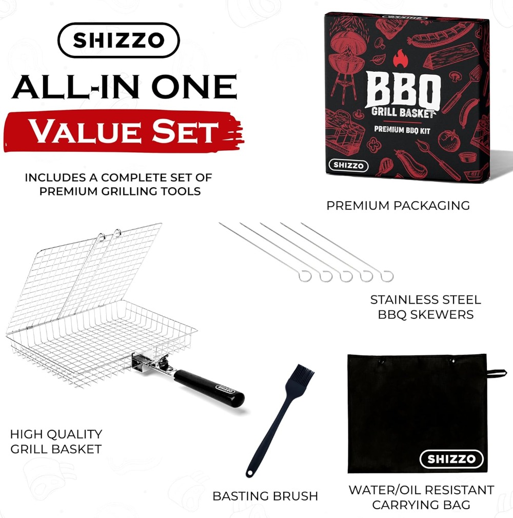 BBQ Grill Basket Set, Stainles - Camp Grill Portable Folding recensie en prijs