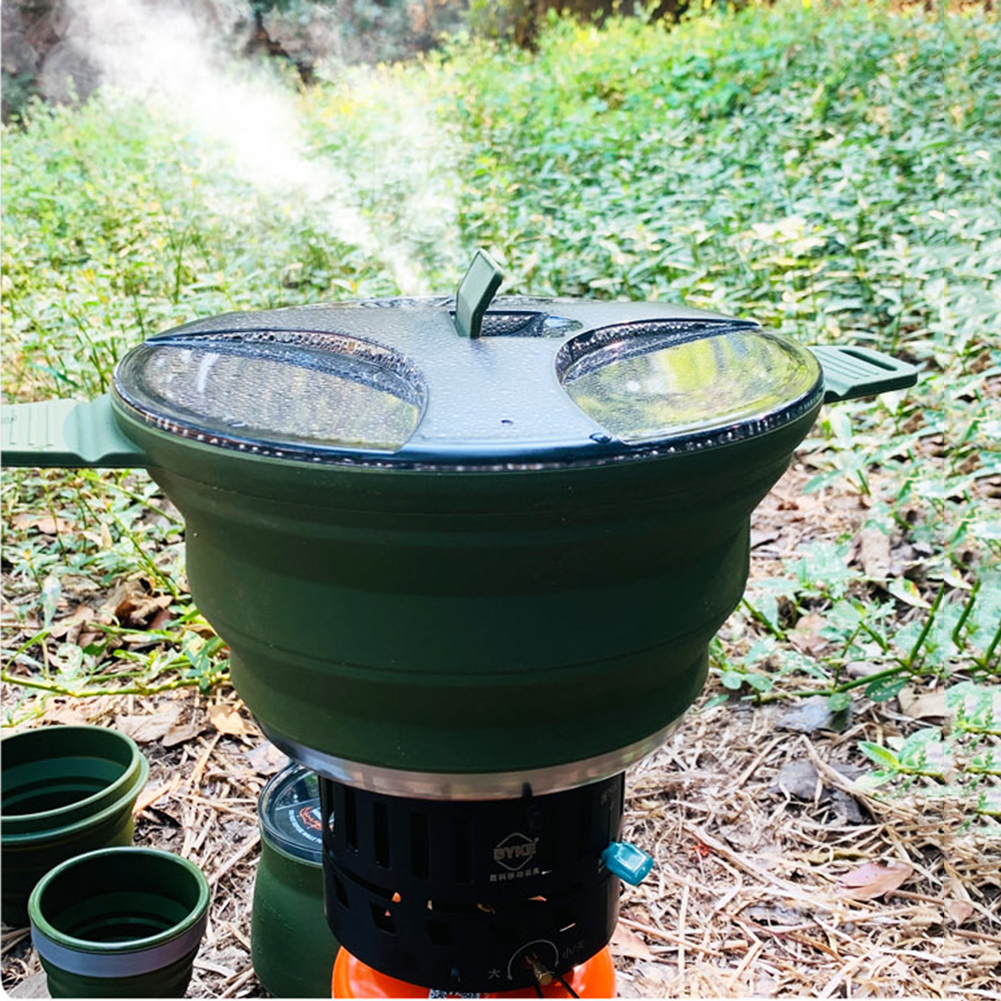 2.5L Silicone Folding Kettle C - Camping Cooking Pot Stainless Steel recensie en prijs
