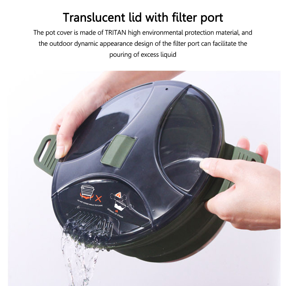 2.5L Silicone Folding Kettle C - Camping Cooking Pot Stainless Steel recensie en prijs
