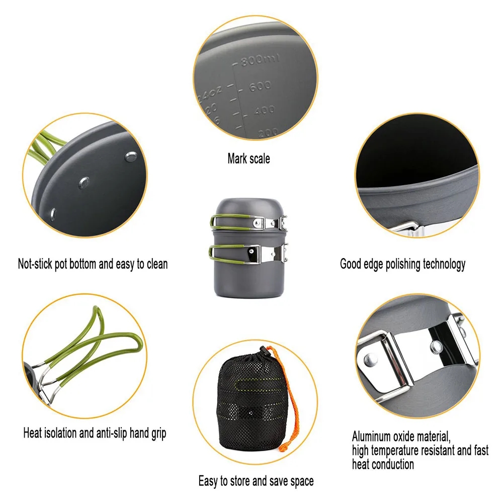 Camping Cookware Mess Kit Ultr - Camping Cooking Set 2 Person recensie en prijs