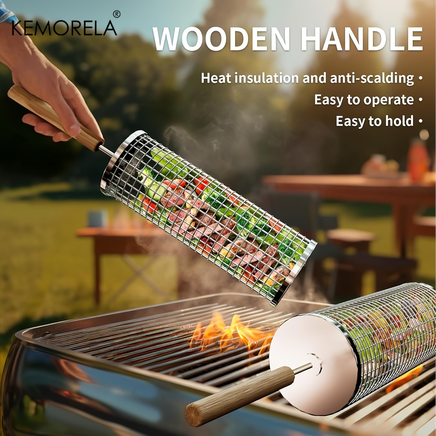 Round Barbecue Grill Basket Se - Camping Cooking Basket recensie en prijs