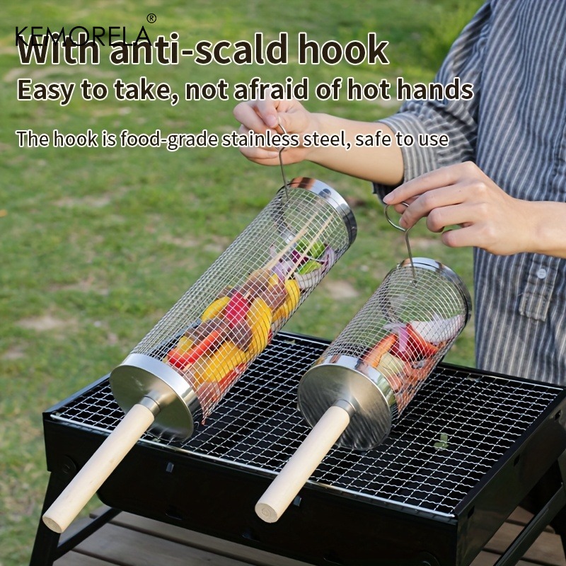 Round Barbecue Grill Basket Se - Camping Cooking Basket recensie en prijs
