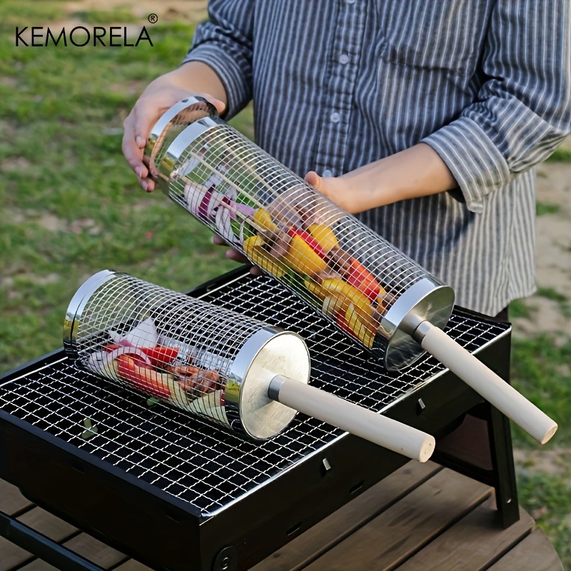 Round Barbecue Grill Basket Se - Camping Cooking Basket recensie en prijs