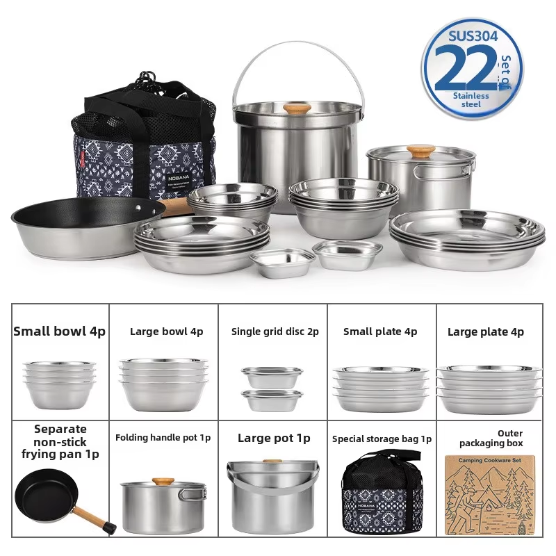 NOBANA Newest Outdoor Stainles - Camping Cooking Pot Stainless Steel recensie en prijs