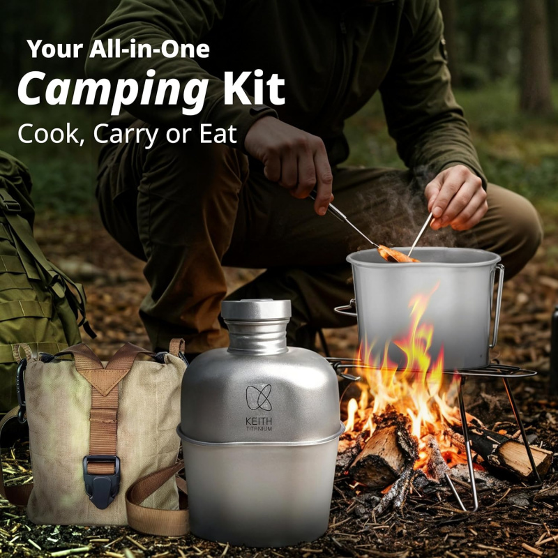 Keith Titanium Bottle Outdoor  - Mess Kit Titanium recensie en prijs