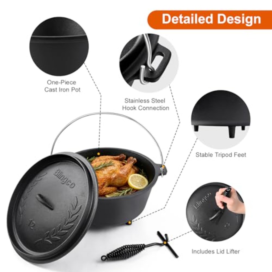 Pre-Seasoned Cast Iron Camp Du - Camp Dutch Oven Cast recensie en prijs
