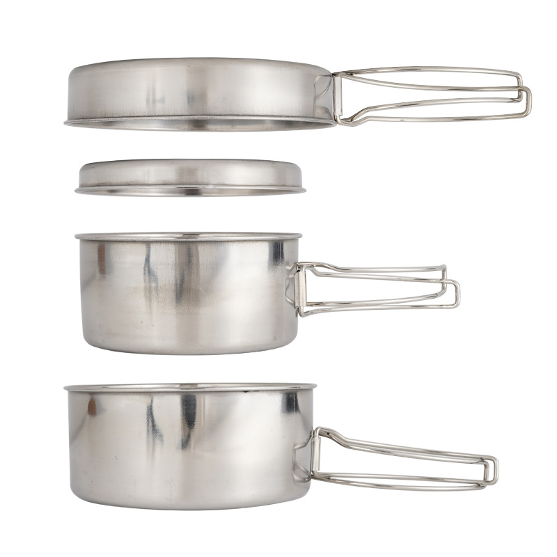 CLS 4-Piece Stainless Steel Ca - Nesting Camping Cooking Set recensie en prijs