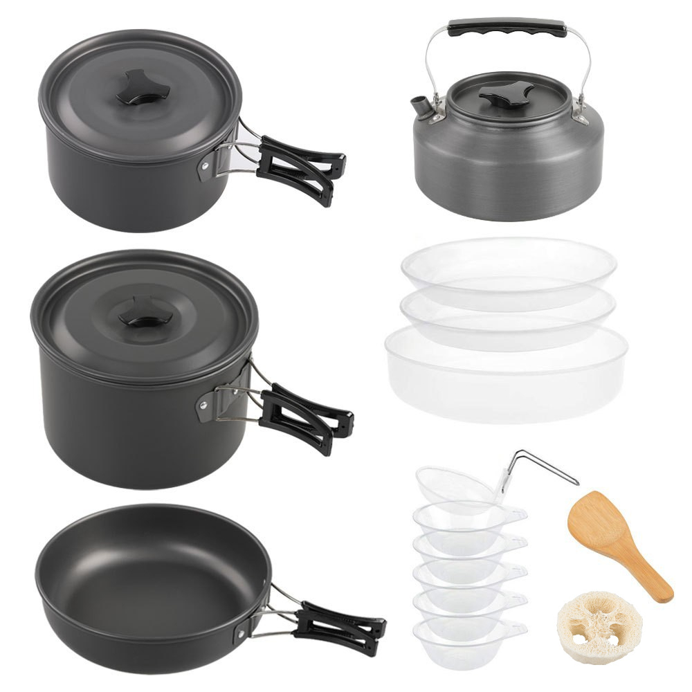 Outdoor large cooking set, 2-4 - Nesting Camping Cooking Set recensie en prijs