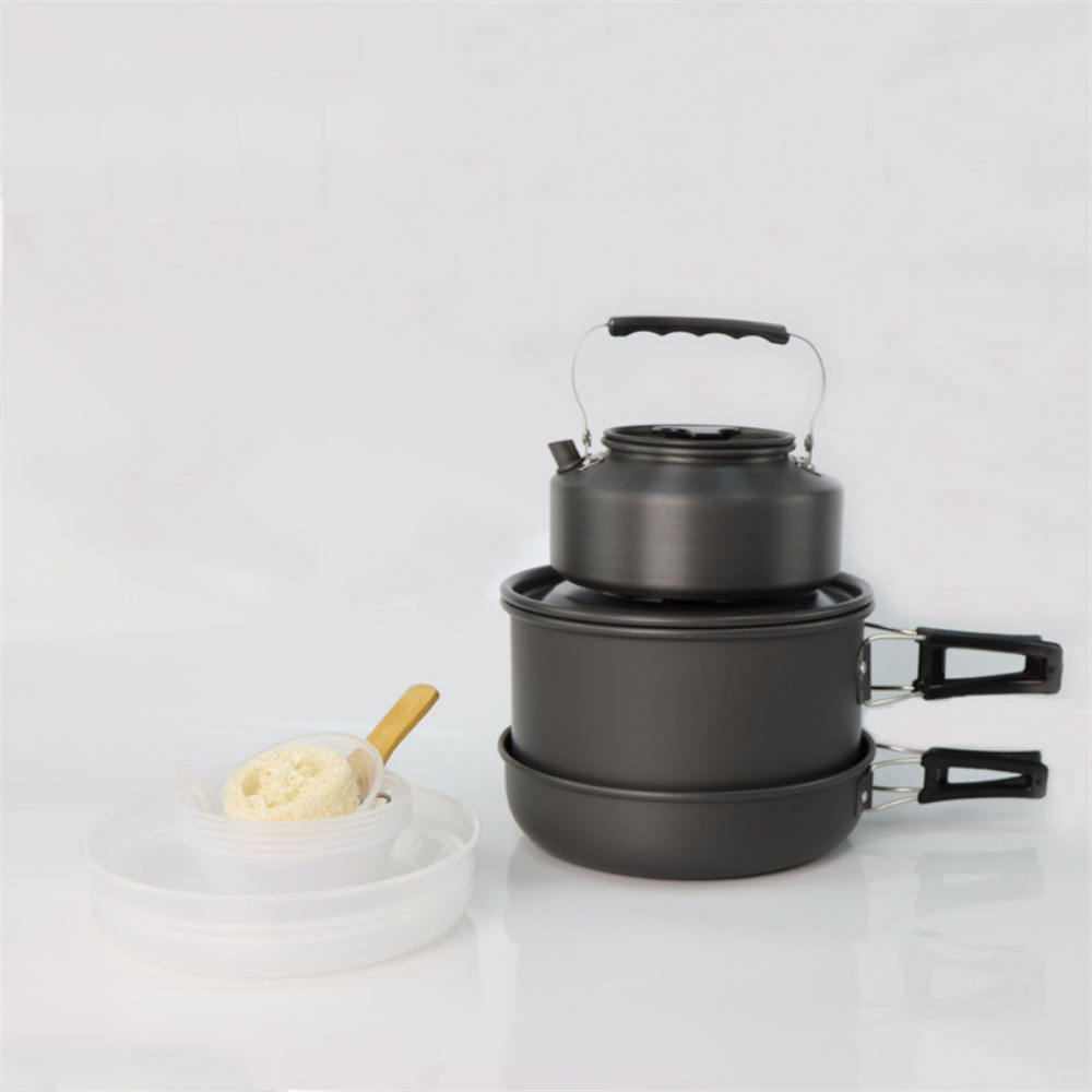 Outdoor large cooking set, 2-4 - Nesting Camping Cooking Set recensie en prijs
