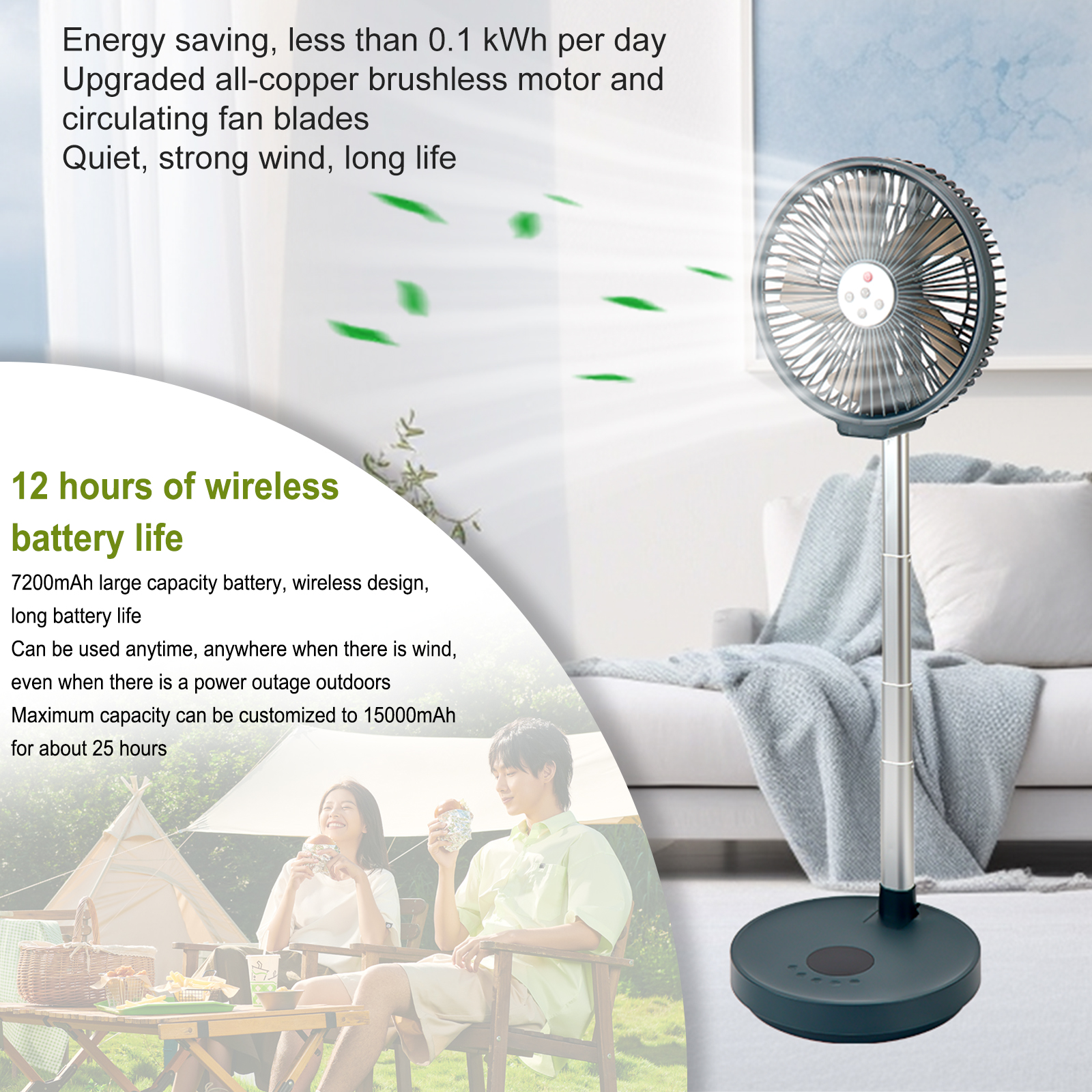 Portable Standing Fan with Rem - Camping Cooking Table Foldable recensie en prijs
