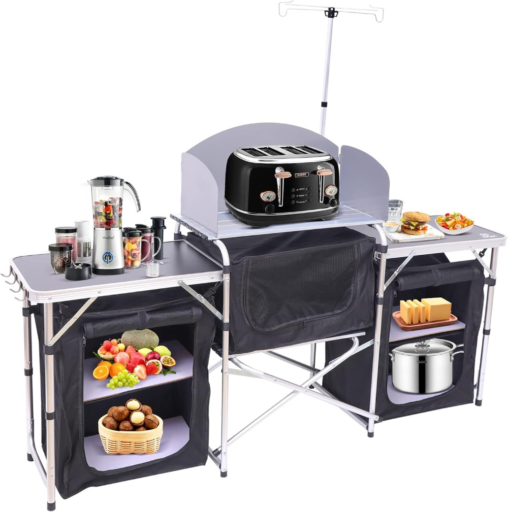 Camping Kitchen Table with Lig - Camping Cooking Table Foldable recensie en prijs