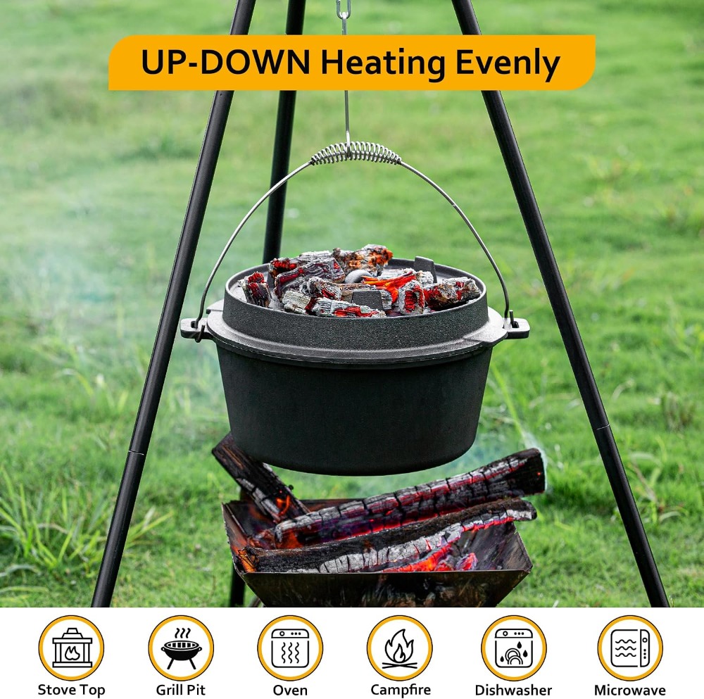 10QT Pre-Seasoned Cast Iron Du - Camp Dutch Oven Cast recensie en prijs