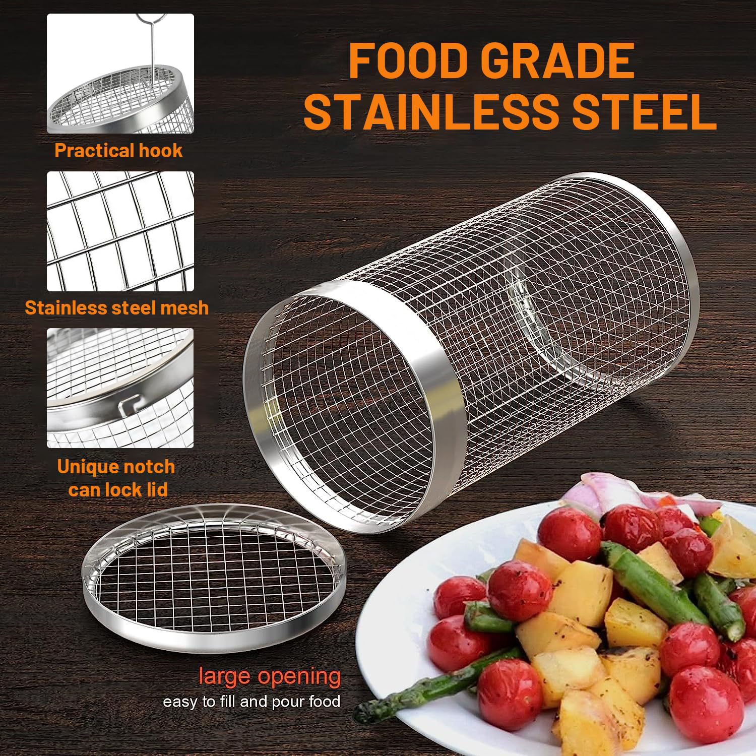 2 Pieces Rolling Grilling Bask - Camping Cooking Basket recensie en prijs