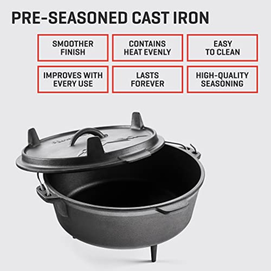6Qt Cast Iron Camping Dutch Ov - Camp Dutch Oven Cast recensie en prijs
